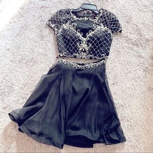 2-Piece Beaded Party Dress By Mac Duggal